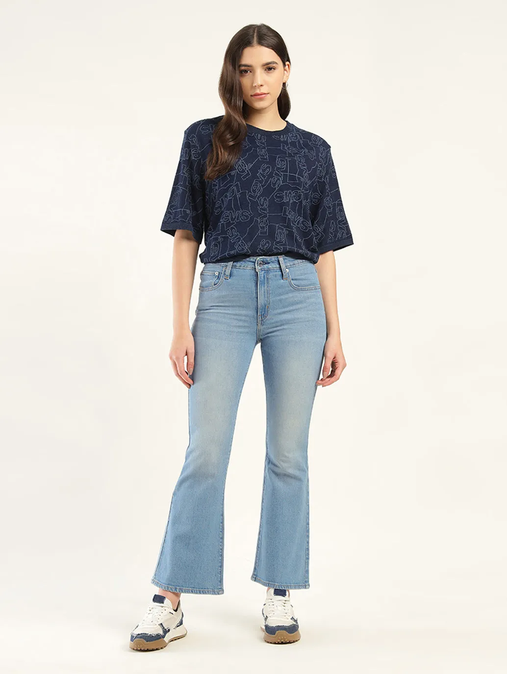 Women's 726 Blue Flared Fit High Rise Jeans