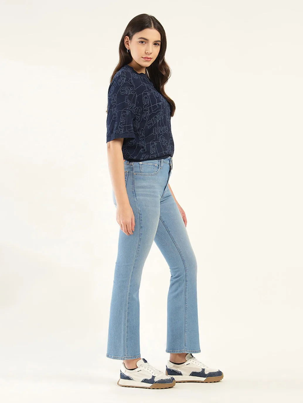 Women's 726 Blue Flared Fit High Rise Jeans