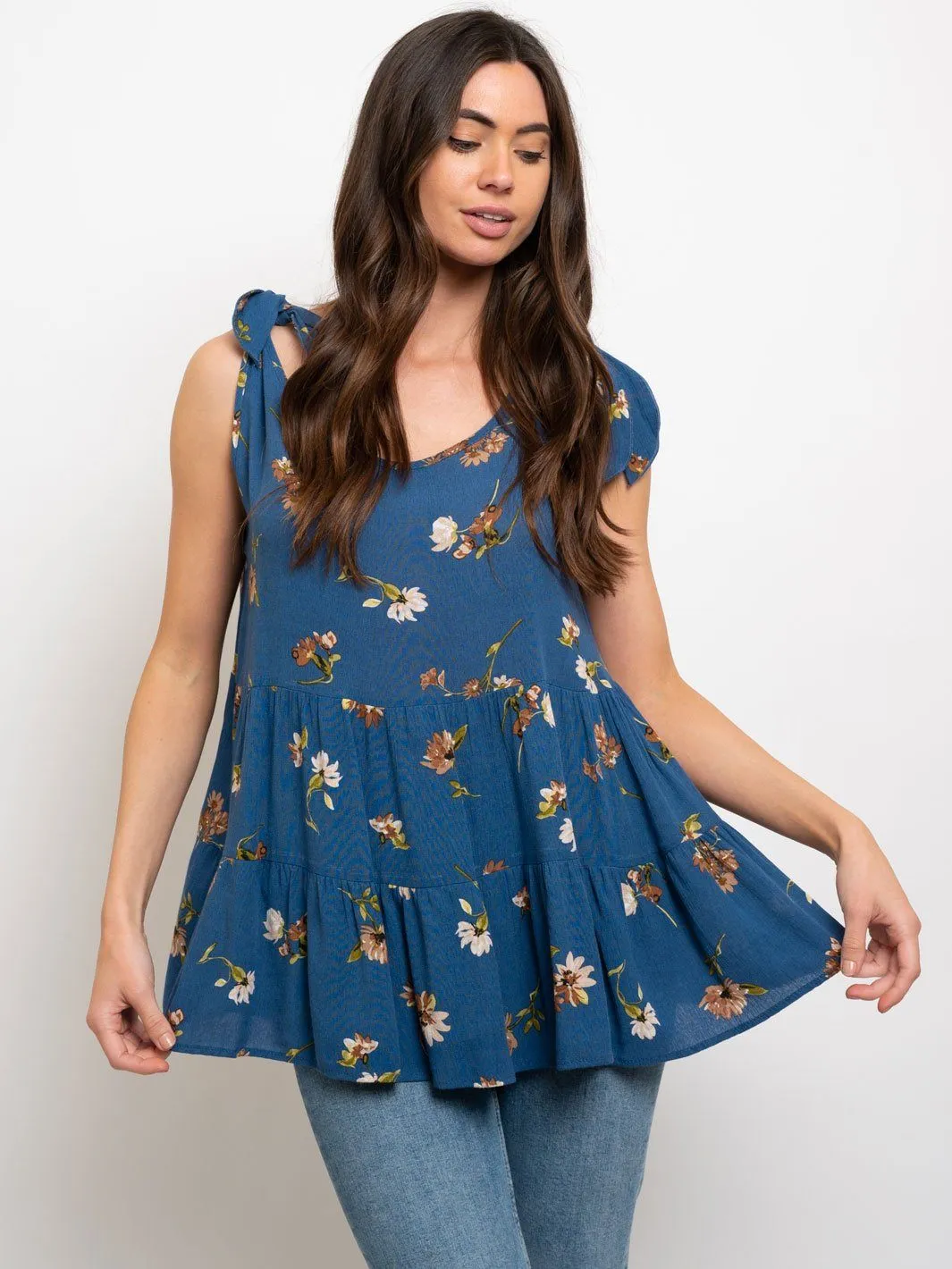 WOMEN'S BABY DOLL FLORAL TANK TOP