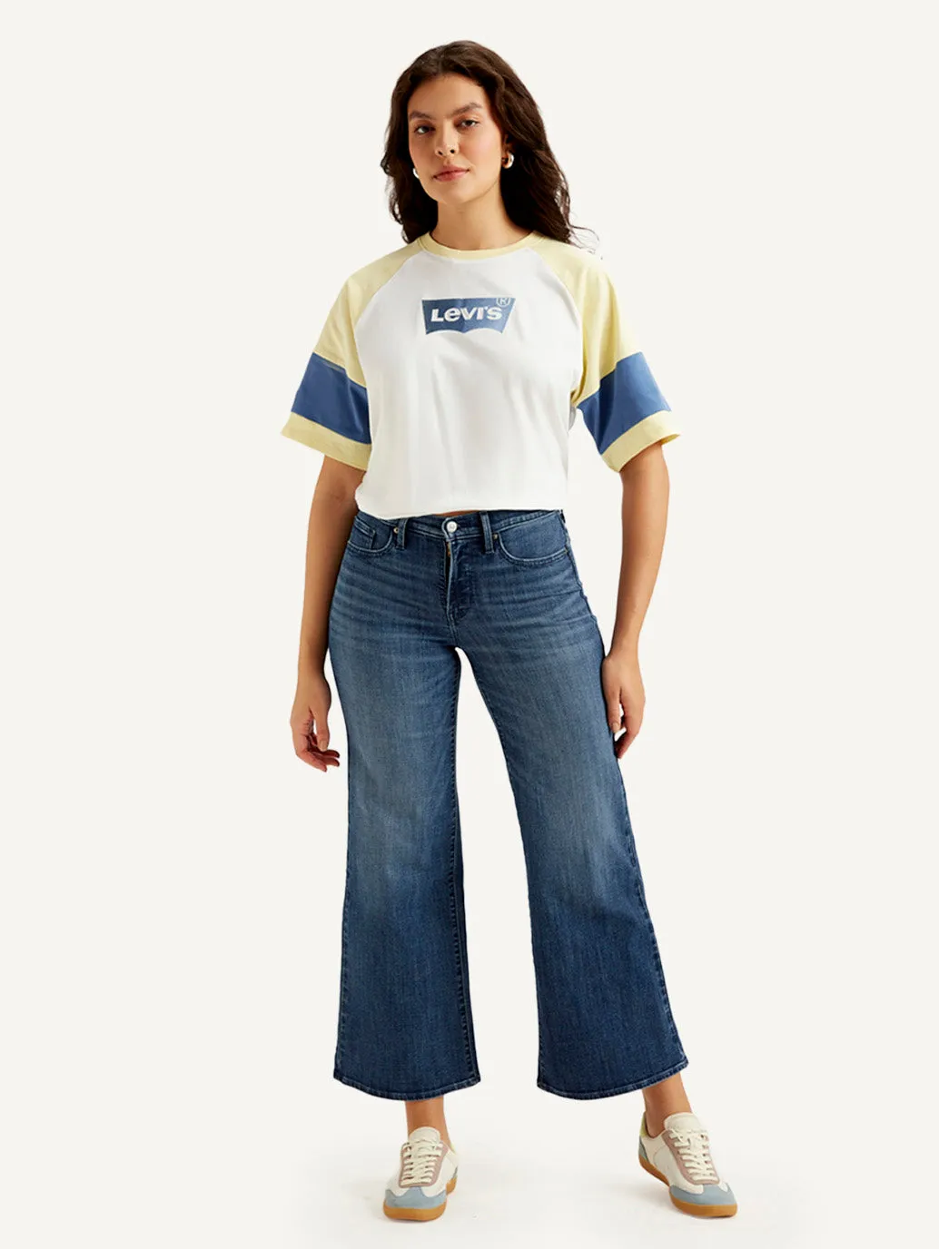 Women's Blue Flared Fit High Rise Jeans