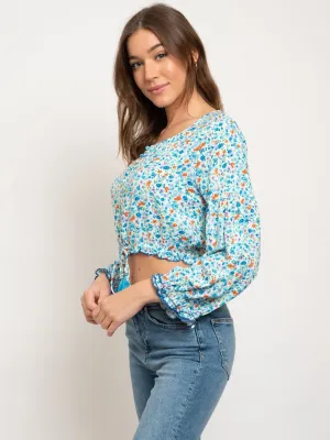 WOMEN'S CROP FLORAL TOP