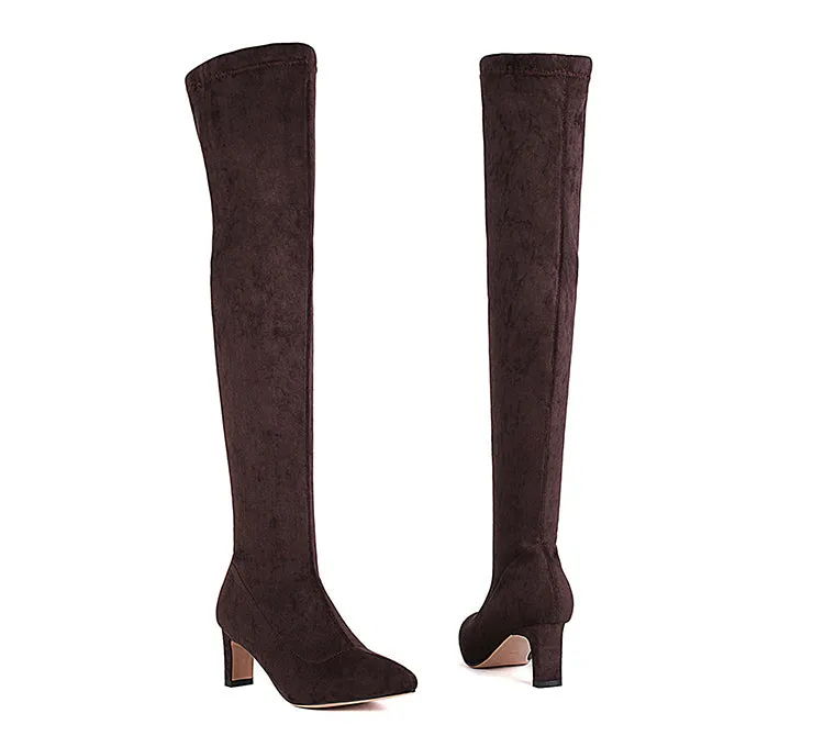 Women's High Heel Thigh High Boots