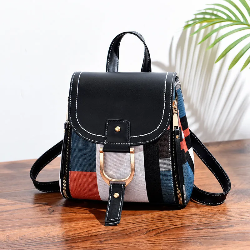 Women's Korean Style Fashion Soft Leather Large Backpacks