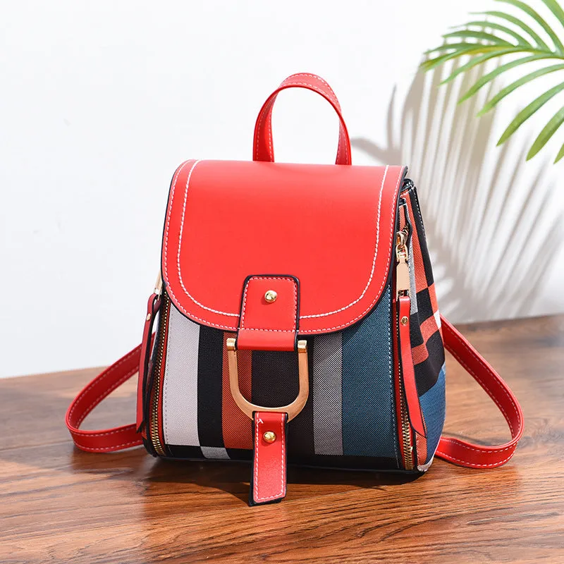 Women's Korean Style Fashion Soft Leather Large Backpacks