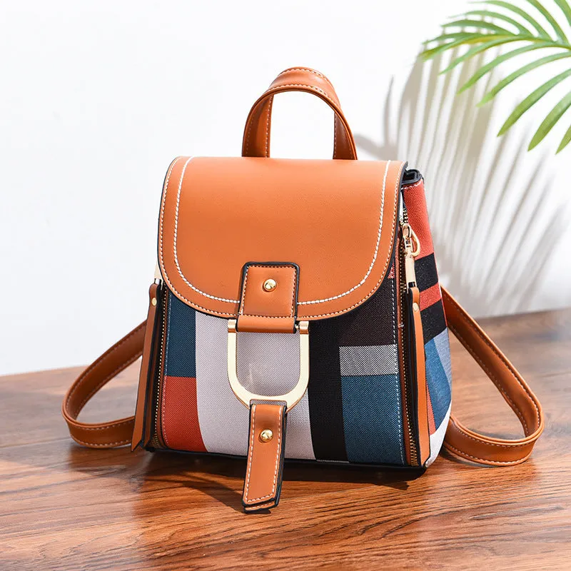 Women's Korean Style Fashion Soft Leather Large Backpacks