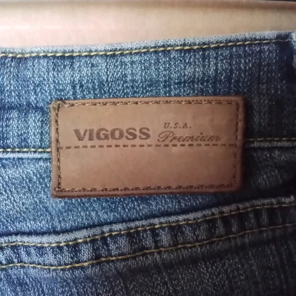 Women's Vigoss Jeans Ripped Distressed Flared Bell Bottom Size 1 Medium Wash