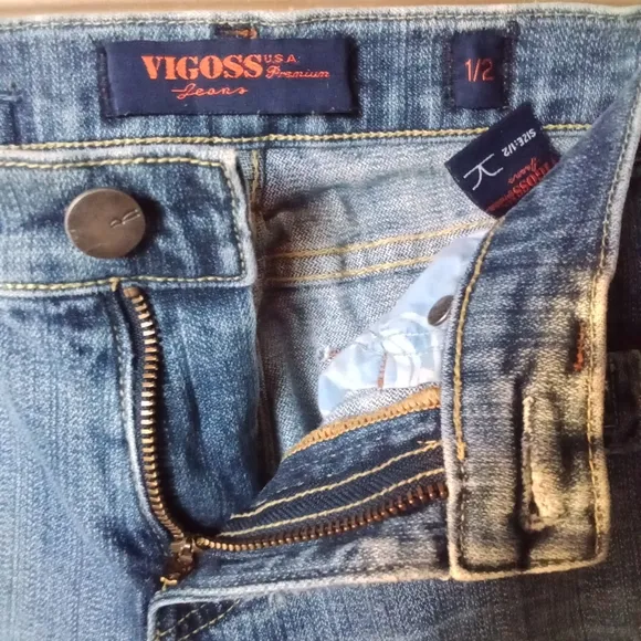 Women's Vigoss Jeans Ripped Distressed Flared Bell Bottom Size 1 Medium Wash