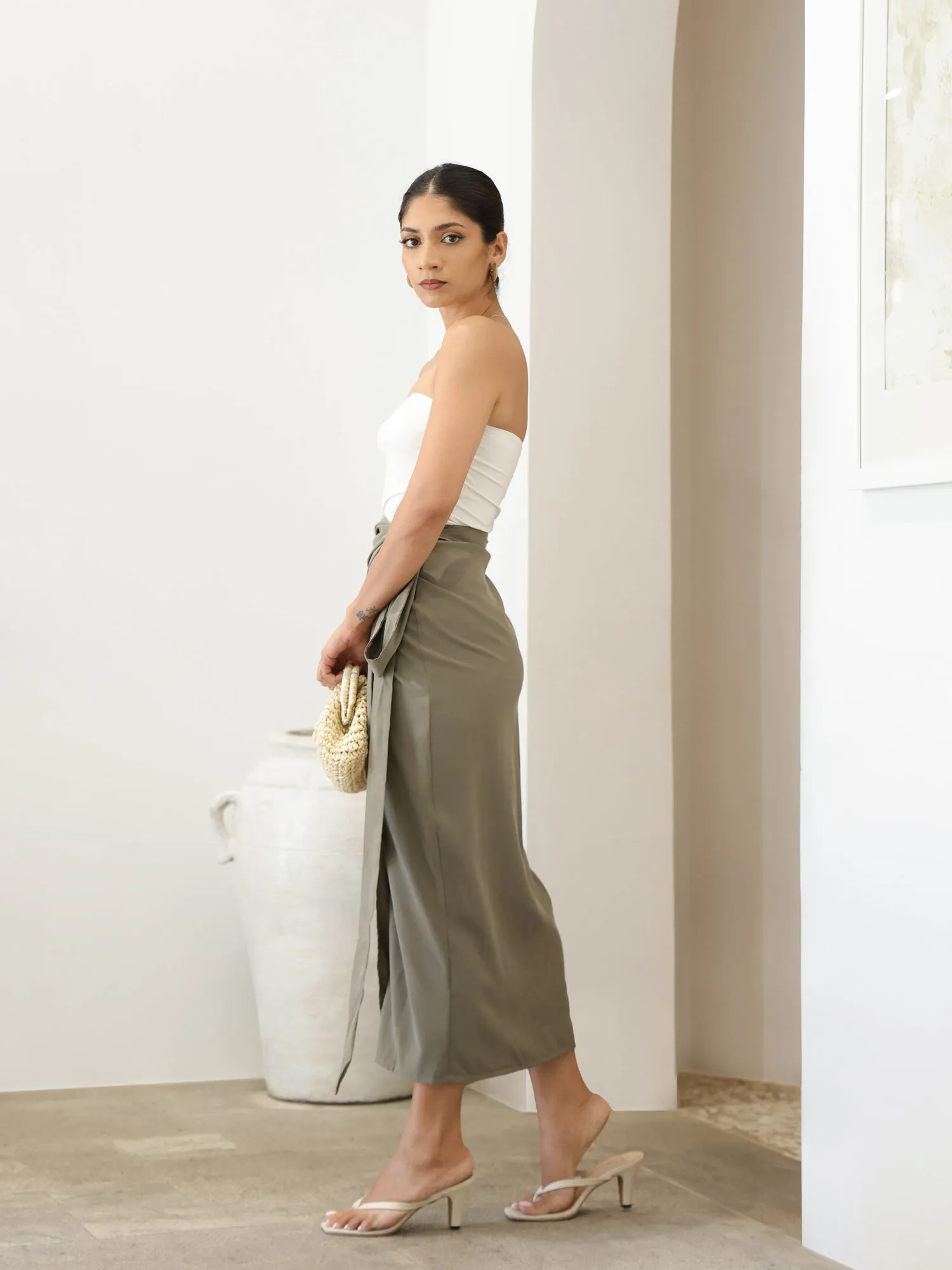 Wrap Midi Skirt