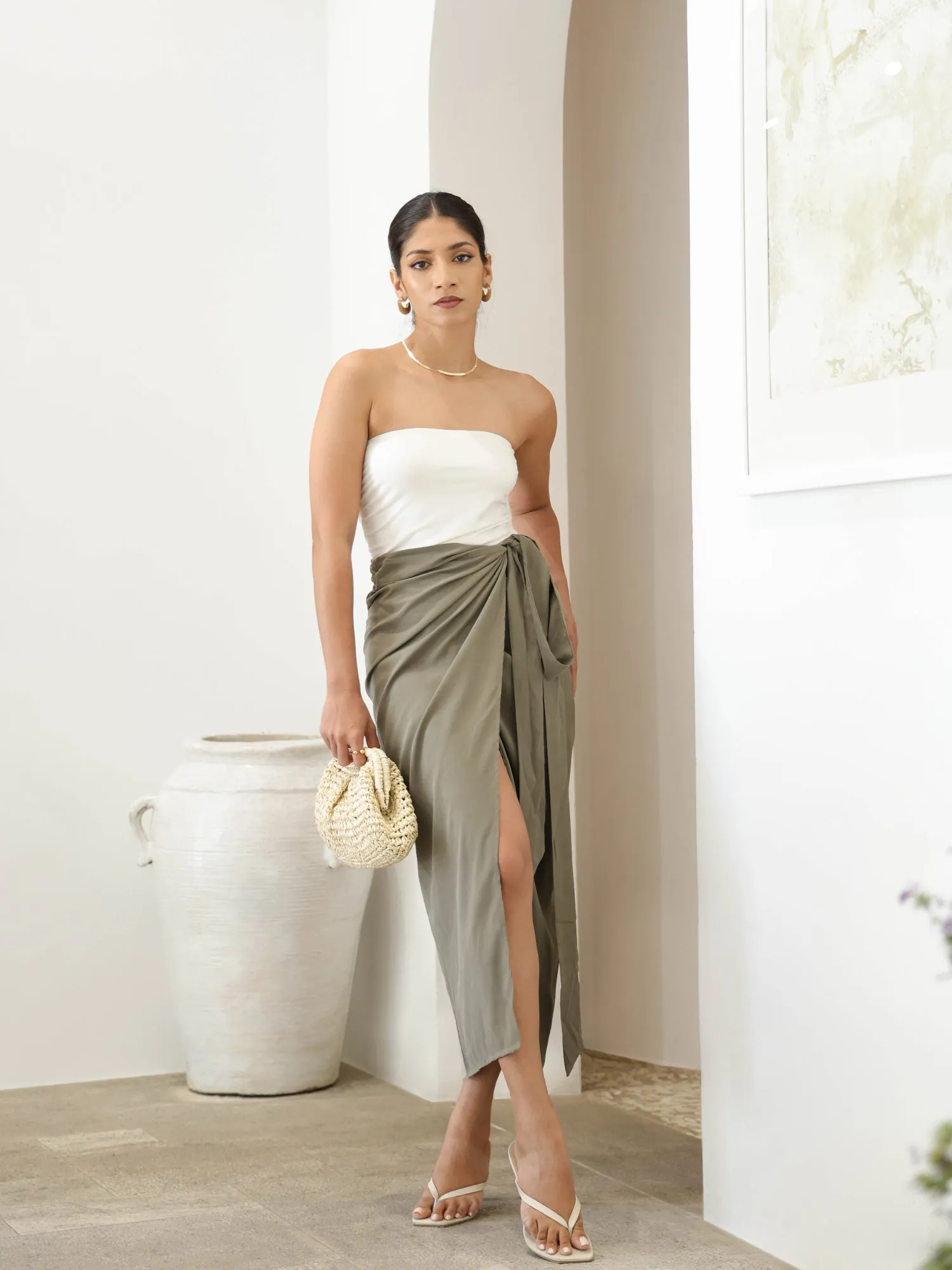 Wrap Midi Skirt