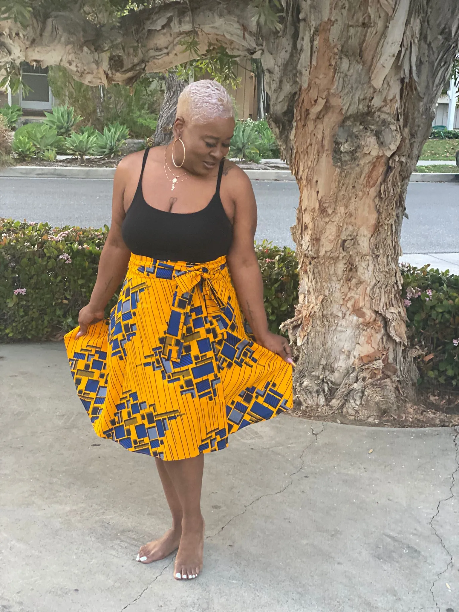 Wrap Skirt Mid-Length "Lakes"
