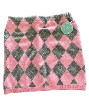 X-Small Bun Warmer Skirt - Pink Argyle - 204