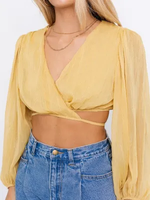 Yaritza Balloon Sleeve Cropped Top