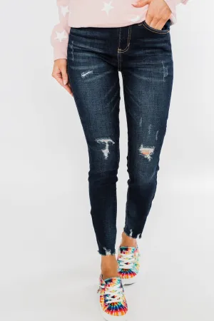 YMI Raw Hem Skinny Jeans- Cassandra Wash