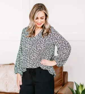 Your One And Only Black & Ivory Floral Blouse- in store