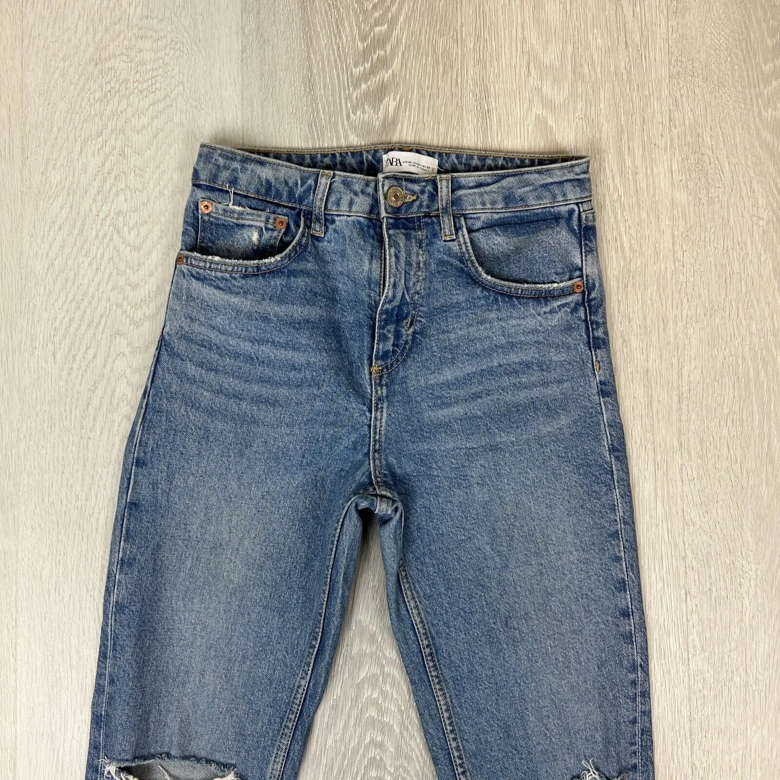 Zara Womens Blue Denim Skinny Jeans Size 4
