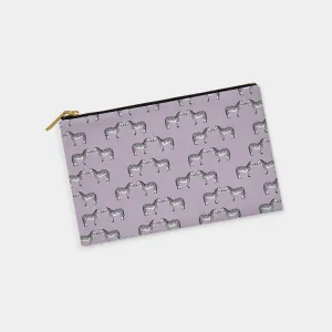 Zebras Personalized Zipper Pouch (on lilac)